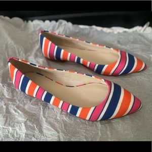 Striped flats 🧡💓💙